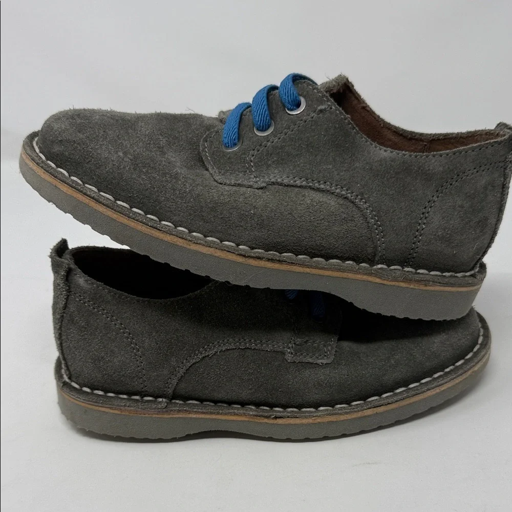 Florsheim Gray Suede Kid’s Oxfords with Blue Laces Size 12M